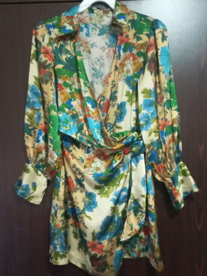 Satin dress Zara used, multicolor, size small