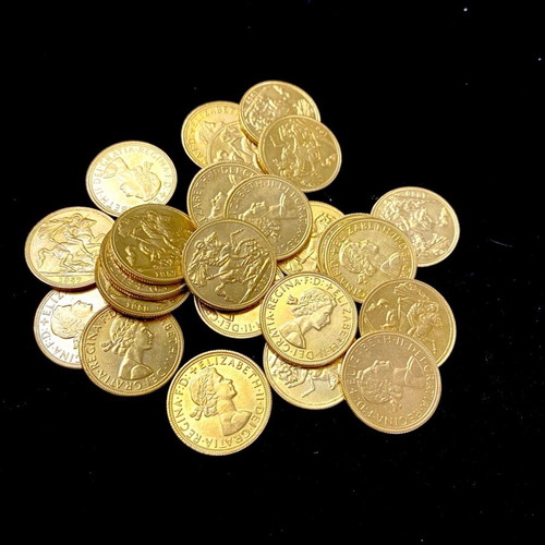English coins with Queen Elizabeth new, pack of 25 pieces