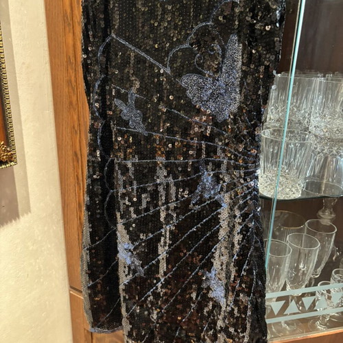 Vintage sequin dress like new, blue and black, size M