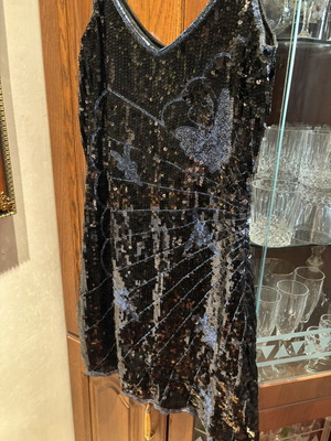 Vintage sequin dress like new, blue and black, size M
