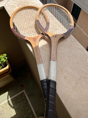 Vintage ξύλινες ρακέτες τένις The Ruby μεταχειρισμένες, διακοσμητικό σετ