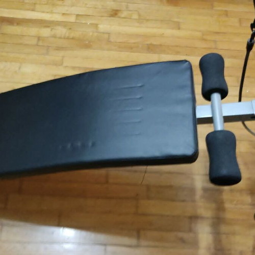 Folding Exercise Bench with Resistance Bands like new