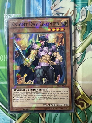 Knight Day Grepher Shatterfoil κάρτα Yu-Gi-Oh! σαν καινούργιο