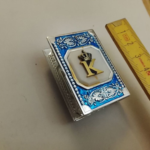 Vintage metal case for King Konstantinos B' matchbox used