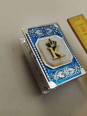 Vintage metal case for King Konstantinos B' matchbox used