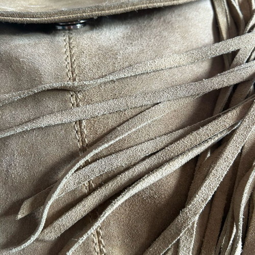 Leather backpack Asos with fringes used