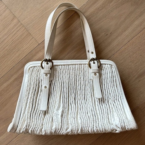 Bottega Veneta white leather shoulder bag used