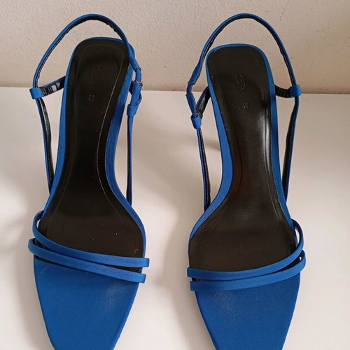 Zara satin women's sandals size 39 like new blue