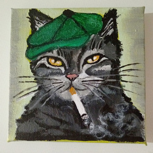 You sayin' somethin'? acrylic painting on canvas 10x10cm