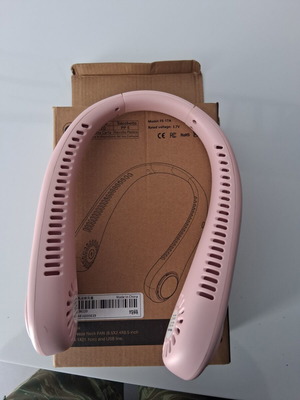 Portable rechargeable neck fan USB pink new