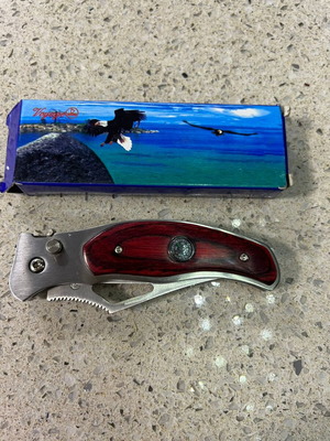 Voyager Folding Knife New with Compass and Belt Clip