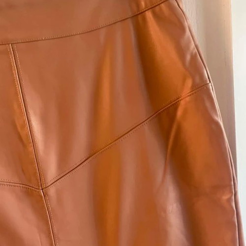Leather pencil skirt size S like new, pink beige