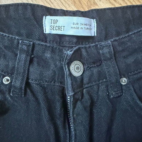 Jeans black and silver like new, high waist, size XS