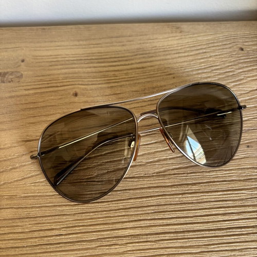 Donna Karan Bronze Pilot Sunglasses used