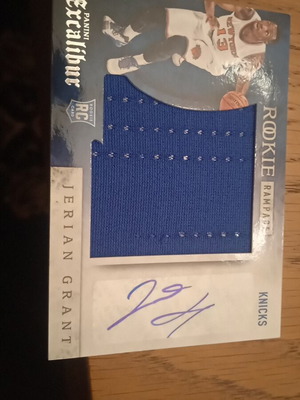Jerian Grant Panini Excalibur Rookie Rampage card with worn patch and autograph new
