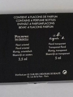 Les parfums des Créateurs mini perfumes like new, set of 4