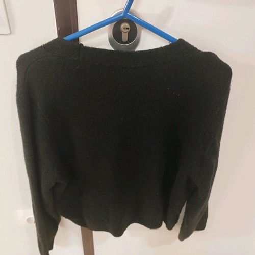 Mango wool black cardigan with silver stones medium like new