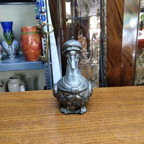 Iron Duck Tabletop Piggy Bank like new, silver color 17x14x9 cm