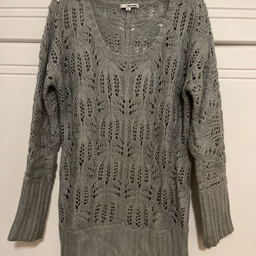Tally Weil knit sweater used, size M, blue-gray