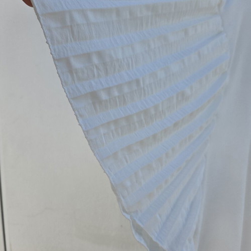Blouse with pleated sleeves new, one size, white