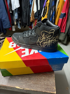 Nike SB Dunk High x Faust new black and gold sneakers size 42.5