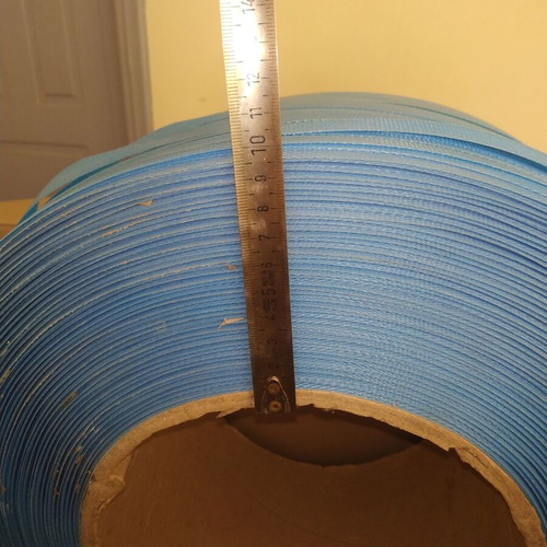 Blue plastic strapping roll new, 3 kilometers length