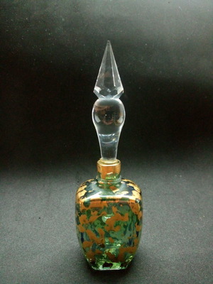 Διακοσμητικό μπουκαλάκι για άρωμα χρυσό μπλε με κρύσταλλο νέο