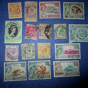 Κύπρος λοτ 16 παλιών γραμματοσήμων