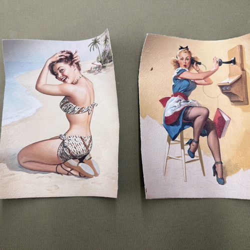 Vintage Pin-Up Prints σε χαρτί Mactac σετ 2 τεμάχια σαν καινούργιο