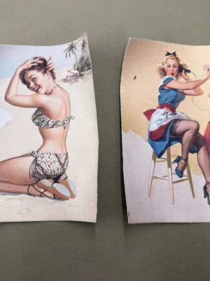 Vintage Pin-Up Prints σε χαρτί Mactac σετ 2 τεμάχια σαν καινούργιο