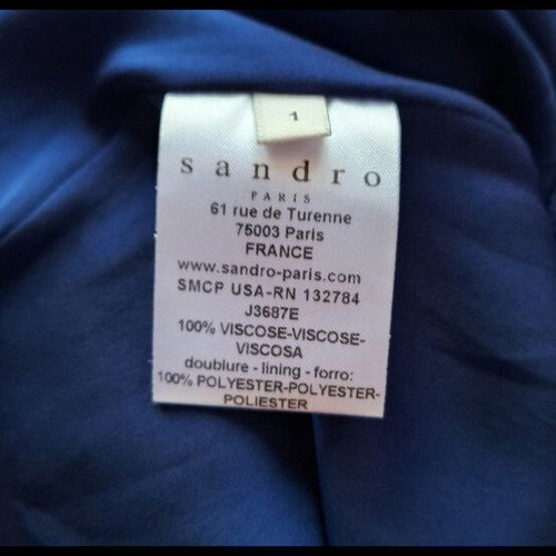 Sandro blue viscose mini skirt size 34