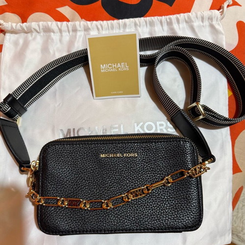 Michael Kors black pebbled leather crossbody bag like new