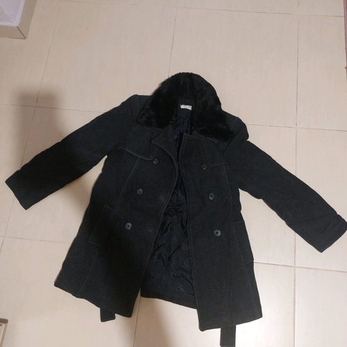 Women's half coat used, black, size S