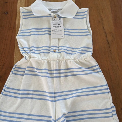 Zara playsuit new for 3-4 years old child, 104 cm, white