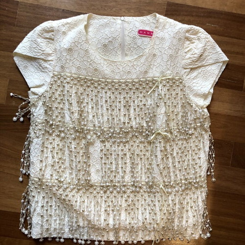 Manoush blouse with embroidery and fringes size 40 like new