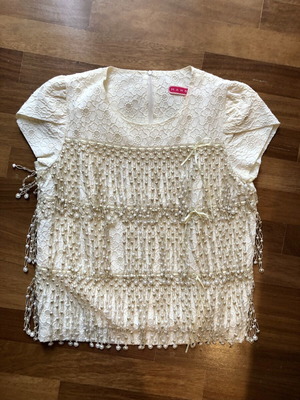 Manoush blouse with embroidery and fringes size 40 like new