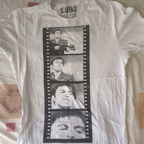 T shirt Scarface Bershka XL slim fit like new, white