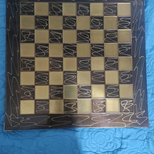 Wooden handmade chessboard used