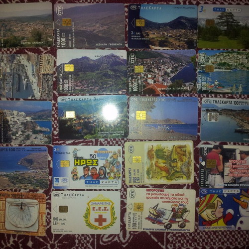 Phone cards used, pack of 20 pieces