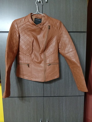 Therapy women's faux leather jacket size M 38 like new brown