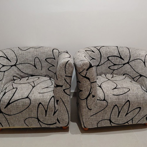 Armchairs used, set of 2, 0.77 x 0.67 meters with covers