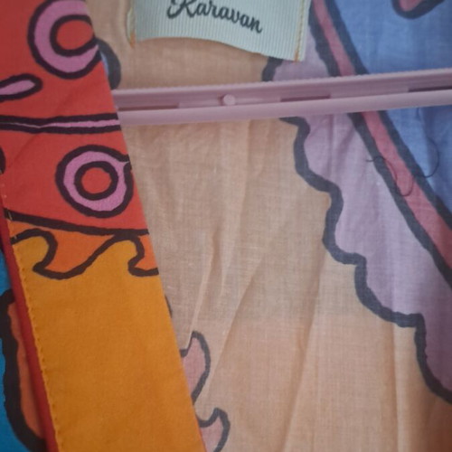 Karavan dress one size, like new, cotton, orange with belt and buttons