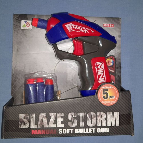 Blaze Storm gun like new, manual with 5 soft foam darts