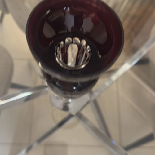 Vintage Czech Bohemian crystal vase, 20 cm