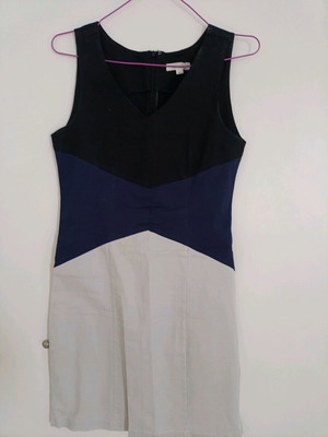 Midi dress like new, summer, size M, black and gray, office wear