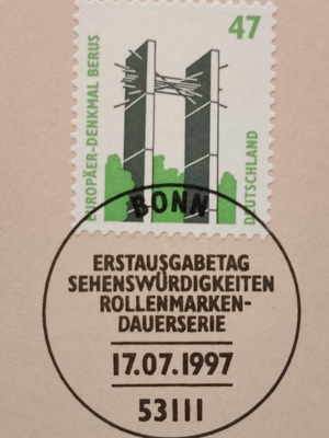 Germany 1997 stamp with Bonn first day cover cancellation