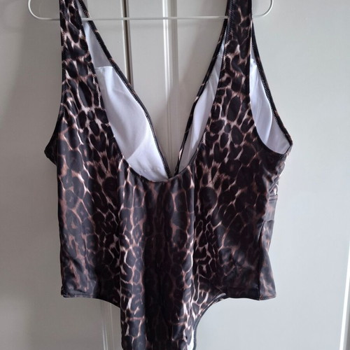Shein Curve 4XL Leopard Print One-Piece Swimsuit New
