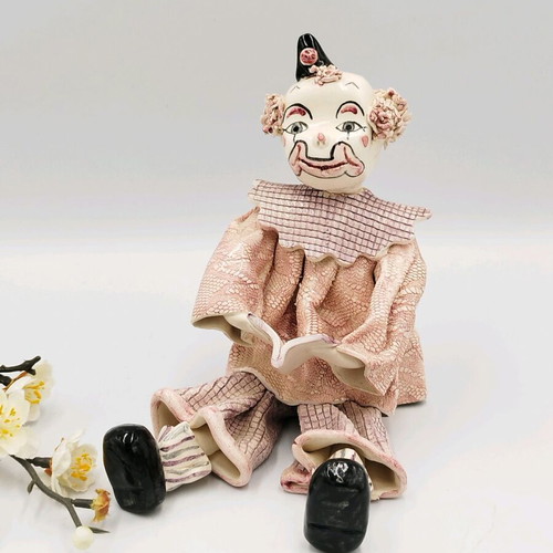 Italian ceramic clown like new, handmade unique art