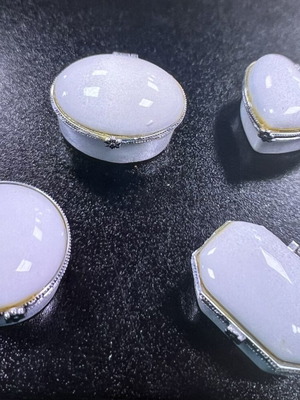 Porcelain bombonieres white silver for wedding or baptism new