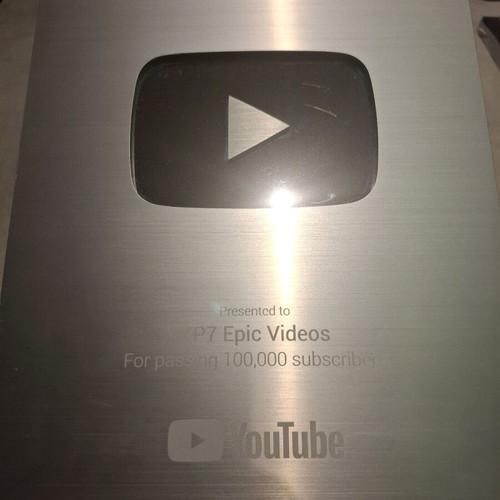 YouTube Silver 100000 subscribers authentic plaque like new
